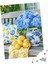 500 Parça Puzzle Çiçek Aranjmanı, Mavi Ortanca ve Limon Temalı 4