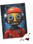 500 Parça Puzzle Kırmızı Astronot Kıyafeti, Robot Dijital Sanat Modern Bilim Kurgu 5
