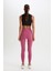 Fit Yüksek Bel Beli Saran Esnek Basic Düz Sporcu Tayt B4147AX25SP 7