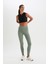 Fit Yüksek Bel Beli Saran Esnek Basic Düz Sporcu Tayt B4147AX25SP 3