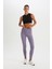 Fit Yüksek Bel Beli Saran Esnek Basic Düz Sporcu Tayt B4147AX25SP 4