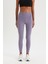 Fit Yüksek Bel Beli Saran Esnek Basic Düz Sporcu Tayt B4147AX25SP 7