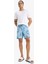 Fit Regular Fit Desenli Esnek Dokulu Deniz Şortu D9630AX25HS 2