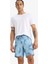 Fit Regular Fit Desenli Esnek Dokulu Deniz Şortu D9630AX25HS 3