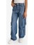 Kız Çocuk Wide Leg Kargo Geniş Paça Jean Pantolon E6184A825AU 4
