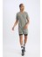 Fit Slim Fit Dar Kesim Fermuarlı Telefon Cepli Sporcu Taytlı Şort Z2147AZ25SP 4