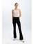 Fit Flare Fit Standart Boy Ribana Sporcu İnce Pantolon İspanyol Paça B9023AX24SM 2