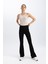 Fit Flare Fit Standart Boy Ribana Sporcu İnce Pantolon İspanyol Paça B9023AX24SM 3