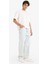 %100 Pamuk Baggy Fit Geniş Paça Jean Yıkamalı Pantolon F5669AX25AU 2