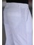 Çift Pileli Beyaz Renk Beli Yarım Lastikli Kaliteli Rahat Kesim Keten Baggy Pantolon 8