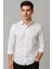 Sofya Keten Dokulu Uzun Kollu Beyaz Erkek Gömlek 5