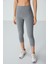 Gri Melanj Yüksek Bel Slim Fit Dar Paça Kadın Kapri Tayt - 93097 5