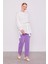 Lila Beli Lastikli Spor Pantolon 2