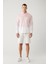Erkek Açık Pembe Düğmeli Yaka Pano Çizgili Slim Fit Gömlek A41Y2190 5