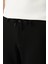 Erkek Siyah Beli Lastikli Ve Bağcıklı Bi Stretch Kumaş Relaxed Fit Pantolon A41y3232 6