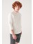 Erkek Ekru Sweatshirt Bisiklet Yaka Pamuklu 2 Iplik Şardonsuz Esnek Comfort Fit E001200 8