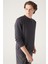 Erkek Antrasit Sweatshirt Bisiklet Yaka Pamuklu 2 Iplik Şardonsuz Esnek Comfort Fit E001200 6