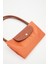 Turuncu Deri Askılı Tote Omuz Çantası 3