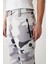 Erkek Beyaz-gri Ski/kayak Pantolonu Su Itici Rüzgar Geçirmez Baskılı Paçası Çıtçıtlı Comfort Fit A3 6