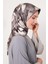 A.kahve Lotus Çiçek Twill Ipek Eşarp 1