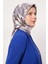 Gri Lotus Çiçek Twill Ipek Eşarp 3