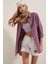 3900 Oversize Uzun Basic Gömlek - Koyu Lila 1