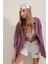 3900 Oversize Uzun Basic Gömlek - Koyu Lila 3