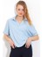 Mavi Oversize Polo Yaka Örme Bluz 0486 1