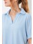 Mavi Oversize Polo Yaka Örme Bluz 0486 4