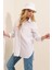 3952 Arkası Düğmeli Boyfriend Gömlek - Beyaz 4