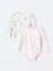 Lc Waıkıkı Pembe Bisiklet Yaka Kız Bebek Çıtçıtlı Bodysuit 2'li 1