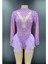 Dantel Bodysuit, Dansçı Body, Dansçı Kostüm, Mesh Ruffles Latin Dans Kostümü, Dansçı Mayosu 5