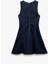 Pamuklu Kolsuz Bisiklet Yaka Mini Denim Elbise 4