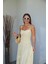 Sarı Askılı Drape Detay Maxi Boy Elbise 4