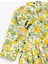 Pamuklu Boncuk Işlemeli Çiçekli Limon Desenli Plaj Elbisesi 3