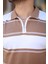 Erkek Yakalı Fermuarlı Çift Renk Kısa Kollu T-Shirt 3