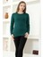 Rahat ve Şık Uzun Kollu Bisiklet Yaka Likralı Viskon Penye Body Zümrüt Yeşili ( Lisinya ) 1
