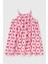 Lupinn Moda Kız Çocuk Pembe Askılı Çiçek Desenli Yazlık Elbise 6