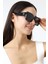 Kadın Oversize Aksesuarlı Siyah UV400 Güneş Gözlüğü 23067 C2 3