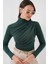 925 Büzgü Detaylı Sandy Bluz - Zümrüt Yeşili 4