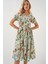 Desenli Kısa Kol Elbise 2558 - Çağla 4