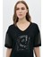 Kolları Tül V Yaka Önü Bsn Baskılı T-Shirt 3
