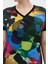 Dijital Baskılı File Garnili V Yaka T-Shirt 4