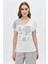 Peçli Baskılı Taş Işlemeli T-Shirt 2
