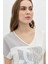 Peçli Baskılı Taş Işlemeli T-Shirt 3