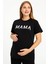 Hamile Önü Baskılı Pamuklu Kumaş Tshirt 1