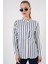 Uzun Kollu Çizgili Gömlek 20283 - B.lacivert 1