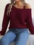 Kadın Uzun Kollu Tek Omuzu Açık Tokalı Triko Bluz 4
