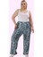 Kadın Geniş Paça Piliseli Desenli Pantolon Yüksek Bel Örme 100% Polyester Günlük Hafta Sonu 1