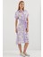 2455 Desenli Gömlek Elbise - Lila 3